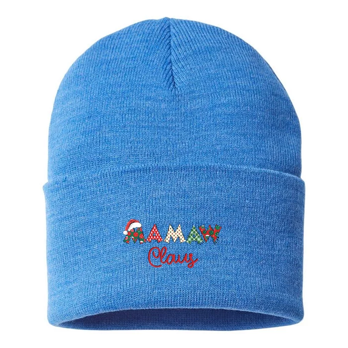 Mamaw Claus Santa Hat Merry Christmas Mamaw Funny Gift Sustainable Knit Beanie