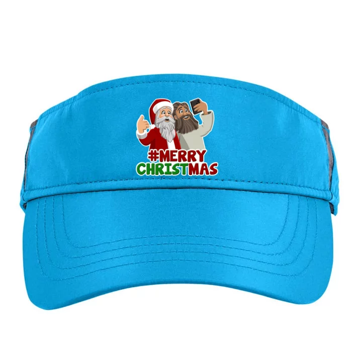 Merry Christmas Santa Jesus Selfie Funny Holiday Adult Drive Performance Visor