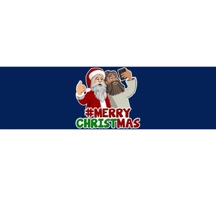 Merry Christmas Santa Jesus Selfie Funny Holiday Bumper Sticker