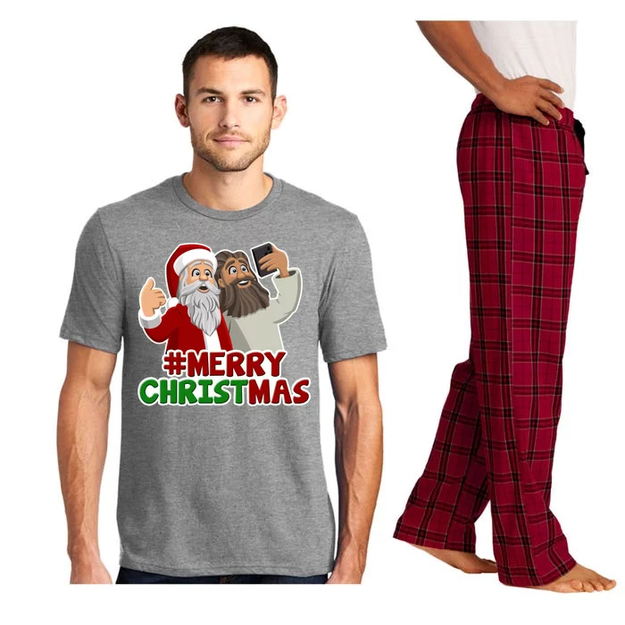 Merry Christmas Santa Jesus Selfie Funny Holiday Pajama Set