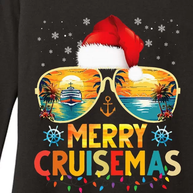 Merry Cruisemas Santa Hat Retro Cruise Ship Christmas Cruise Womens CVC Long Sleeve Shirt