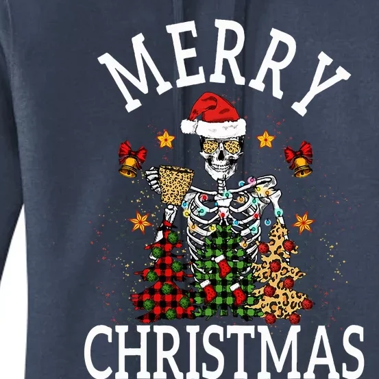 Merry Christmas Skull Skeleton Women's Pullover Hoodie