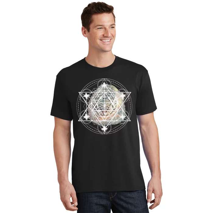 Metatron Cube Sacred Geometry Spiritual Yoga T-Shirt