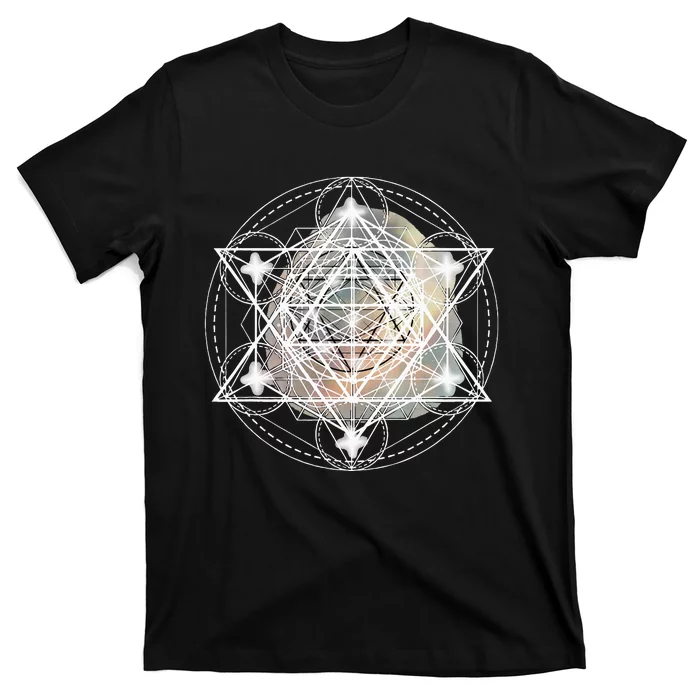 Metatron Cube Sacred Geometry Spiritual Yoga T-Shirt