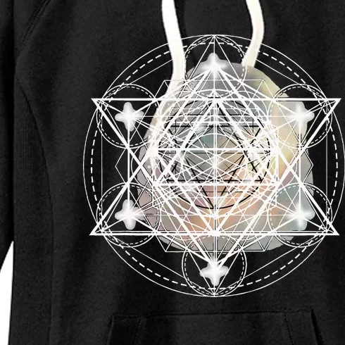 Metatron Cube Sacred Geometry Spiritual Yoga Women's Fleece Hoodie