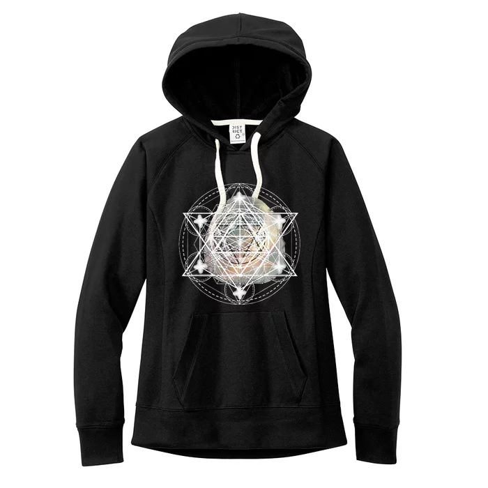 Metatron Cube Sacred Geometry Spiritual Yoga Women's Fleece Hoodie