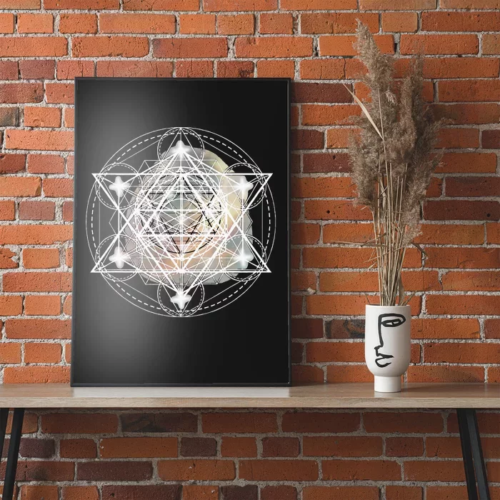 Metatron Cube Sacred Geometry Spiritual Yoga Poster