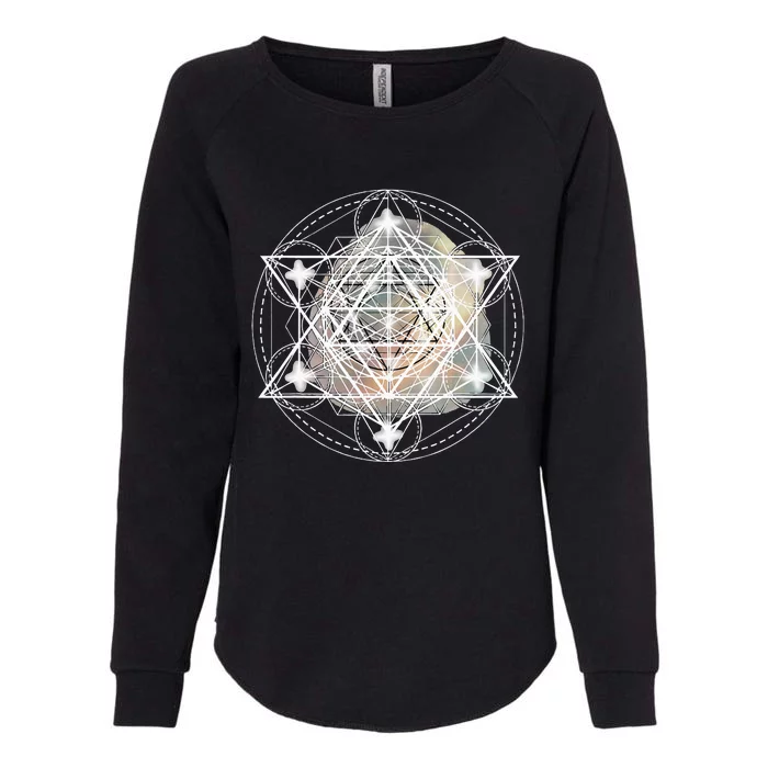 Metatron Cube Sacred Geometry Spiritual Yoga Womens California Wash Sweatshirt