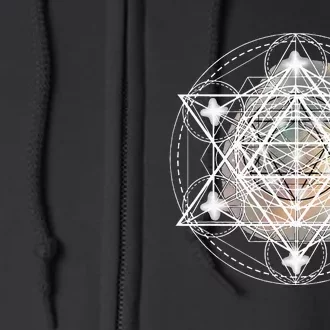 Metatron Cube Sacred Geometry Spiritual Yoga Full Zip Hoodie