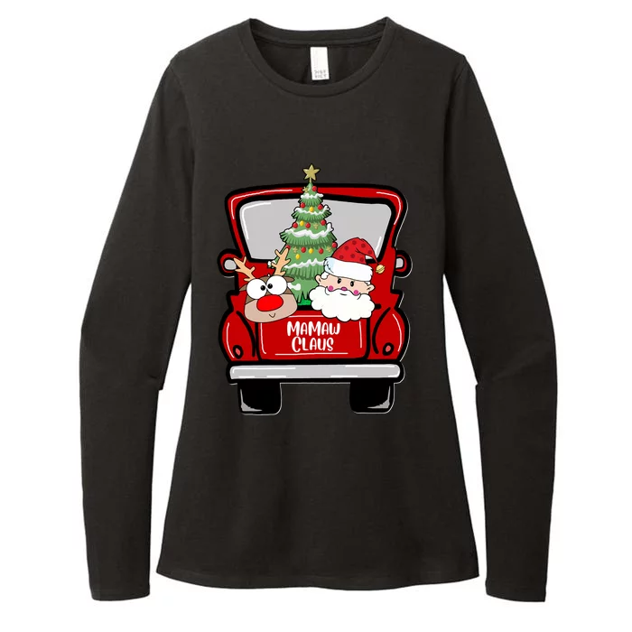 Mamaw Claus Santa Reindeer In Truck Christmas Mamaw Funny Gift Meaningful Gift Womens CVC Long Sleeve Shirt