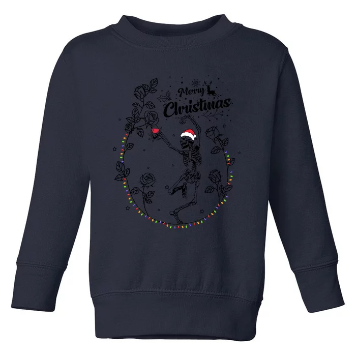 Merry Christmas Skeleton Dancing Christmas Skeleton Lover Toddler Sweatshirt