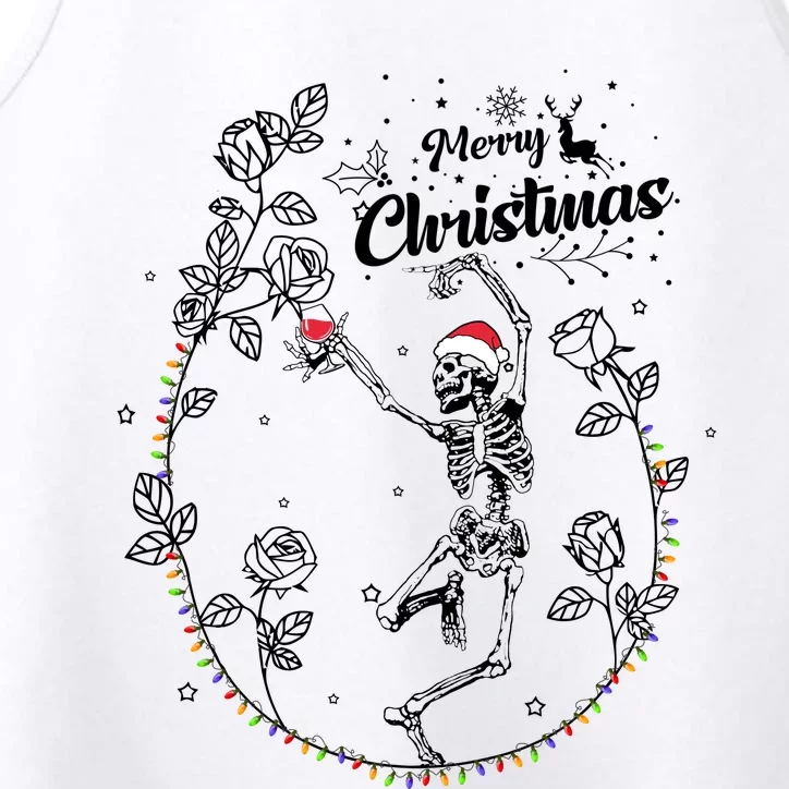 Merry Christmas Skeleton Dancing Christmas Skeleton Lover Performance Tank