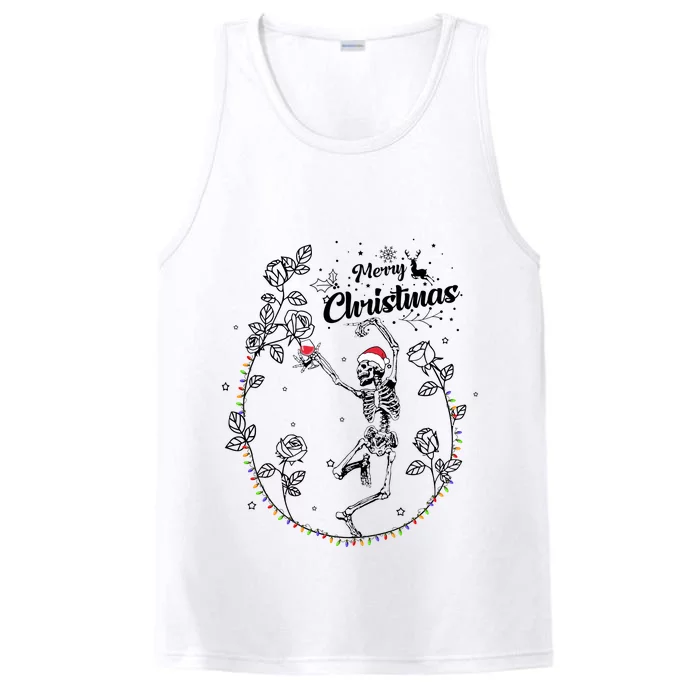 Merry Christmas Skeleton Dancing Christmas Skeleton Lover Performance Tank