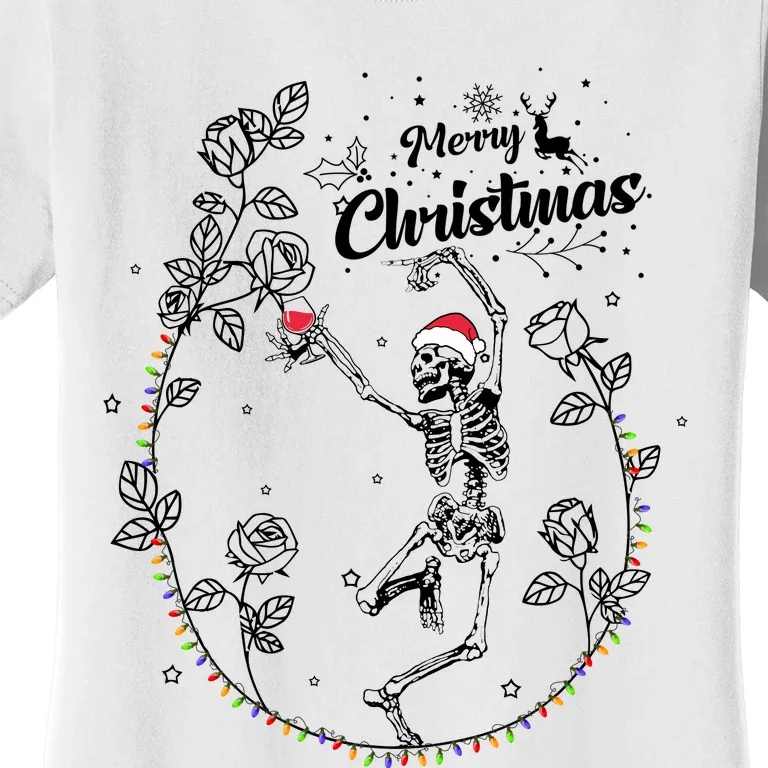 Merry Christmas Skeleton Dancing Christmas Skeleton Lover Women's T-Shirt