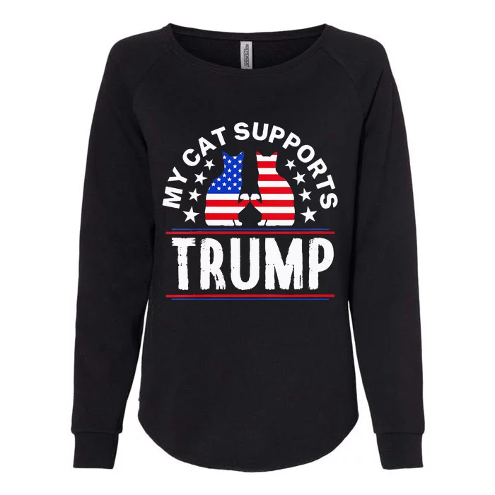 My Cat Supports Trump Womens California Wash Sweatshirt