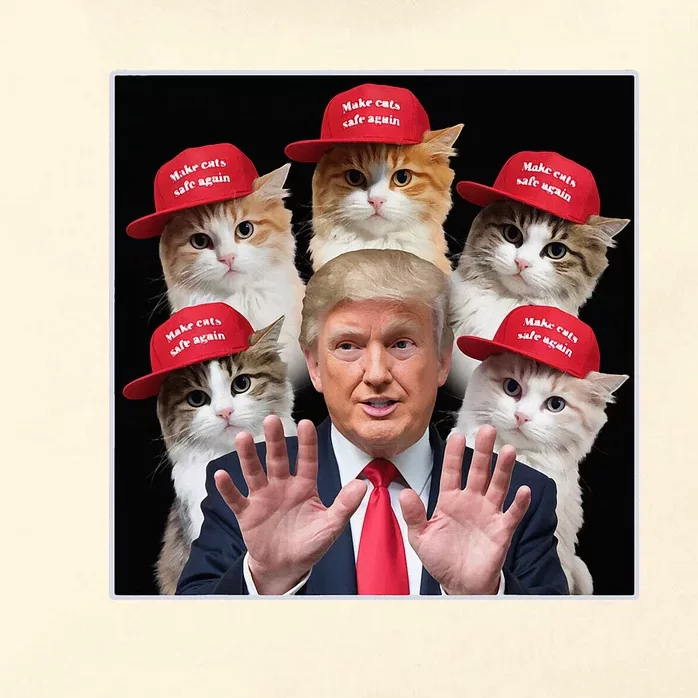 Make Cats Safe Again Trump 2024 Red Hat Make Pets Safe Again Zip Tote Bag