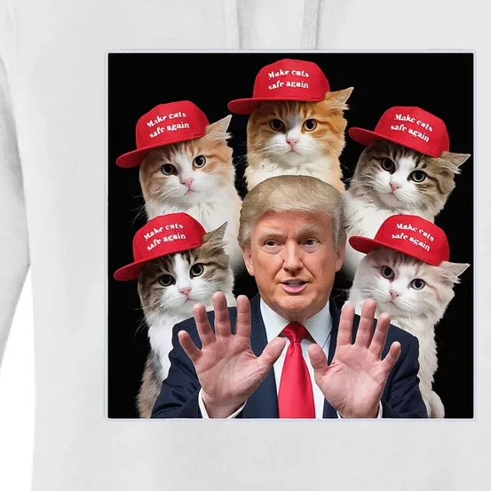 Make Cats Safe Again Trump 2024 Red Hat Make Pets Safe Again Women's Pullover Hoodie