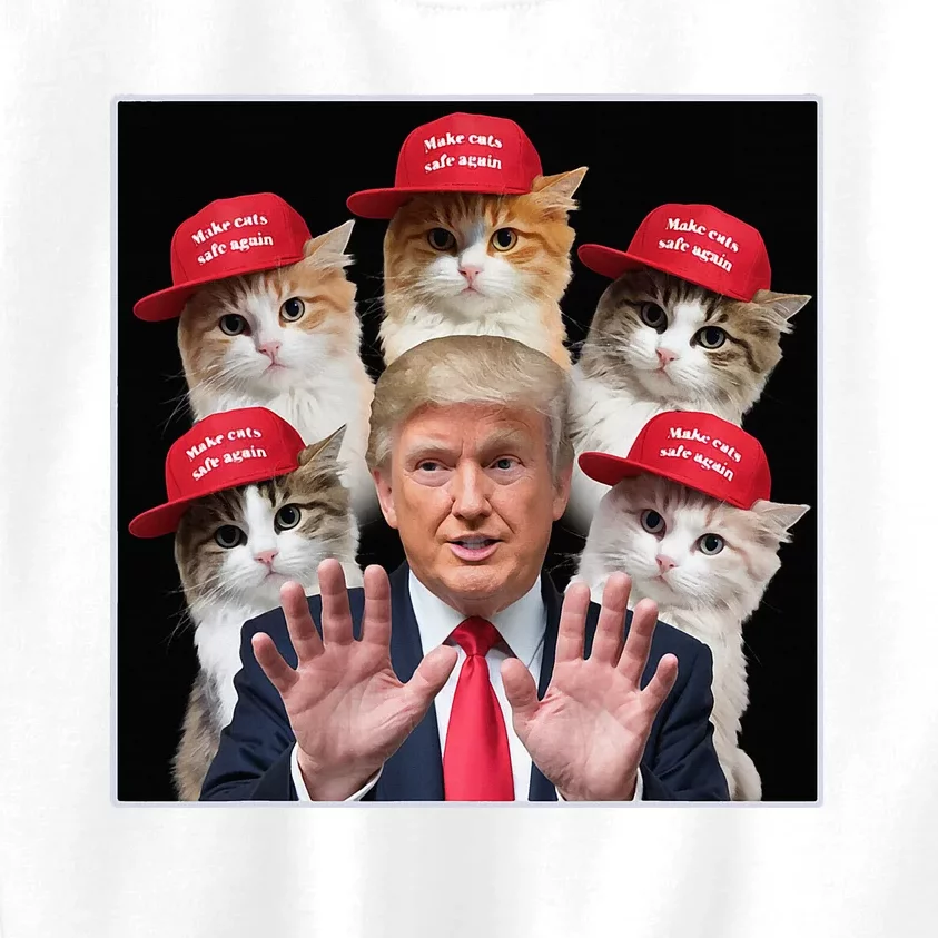 Make Cats Safe Again Trump 2024 Red Hat Make Pets Safe Again Kids Sweatshirt