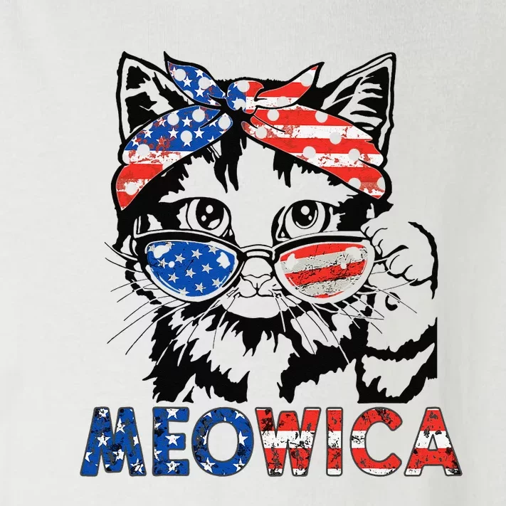 meowica cat Sunglasses american flag 4th of july merica usa Toddler Long Sleeve Shirt