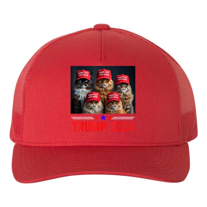 Make Cats Safe Again Trump 2024 Yupoong Adult 5-Panel Trucker Hat