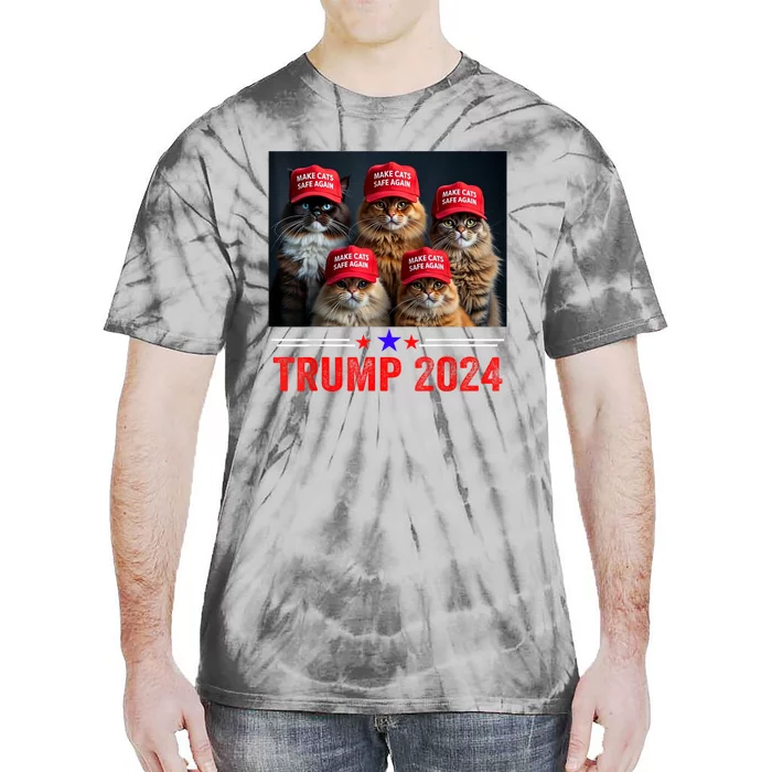 Make Cats Safe Again Trump 2024 Tie-Dye T-Shirt