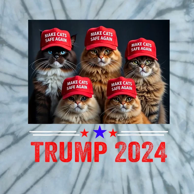 Make Cats Safe Again Trump 2024 Tie-Dye T-Shirt