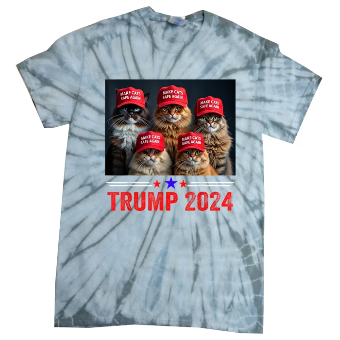 Make Cats Safe Again Trump 2024 Tie-Dye T-Shirt