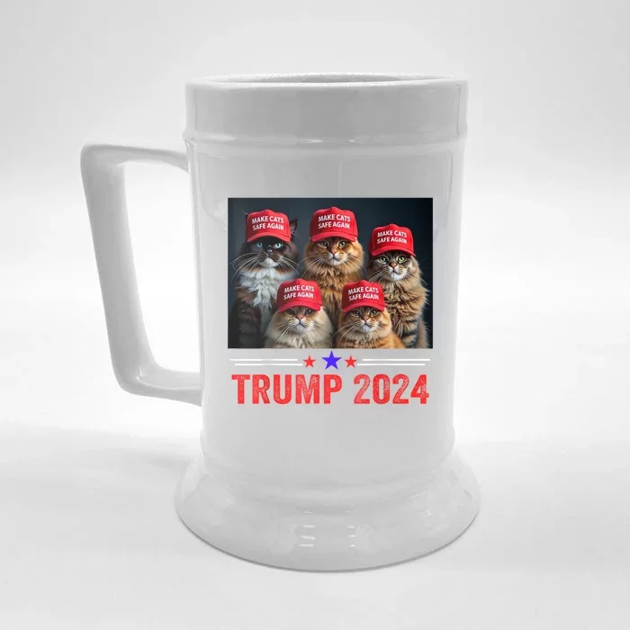 Make Cats Safe Again Trump 2024 Front & Back Beer Stein