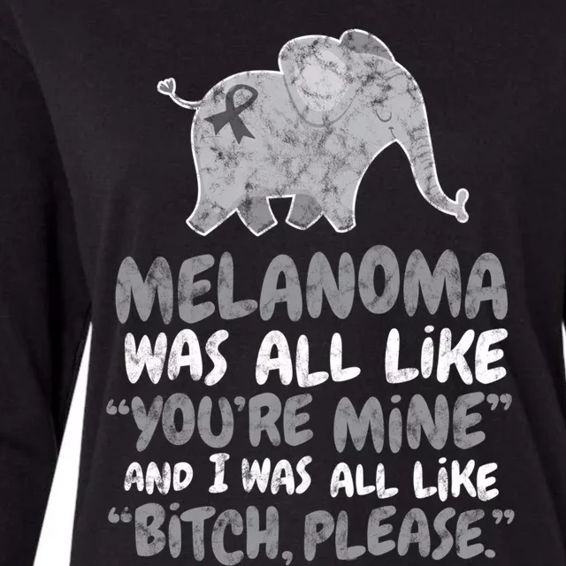 Melanoma Cancer Survivor Quote Funny Bitch Please Elephant Cool Gift Womens Cotton Relaxed Long Sleeve T-Shirt