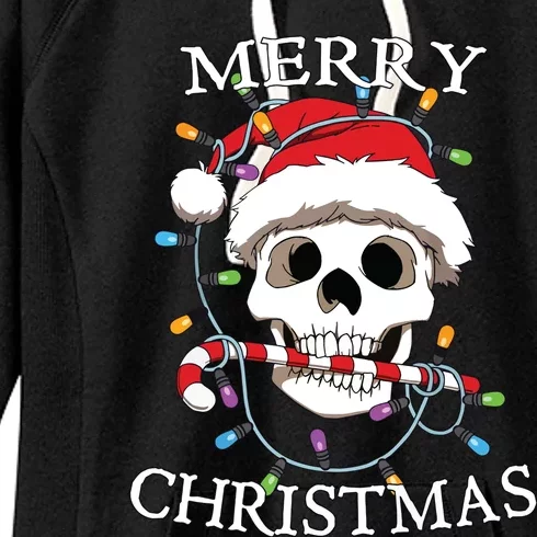 Merry Christmas Skull Skeleton Women's Fleece Hoodie