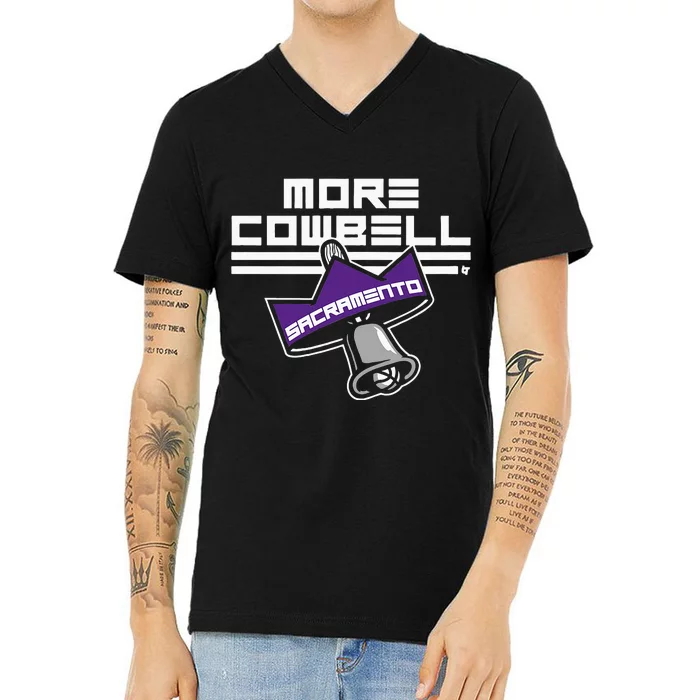 More Cowbell Sacramento Basketball V-Neck T-Shirt