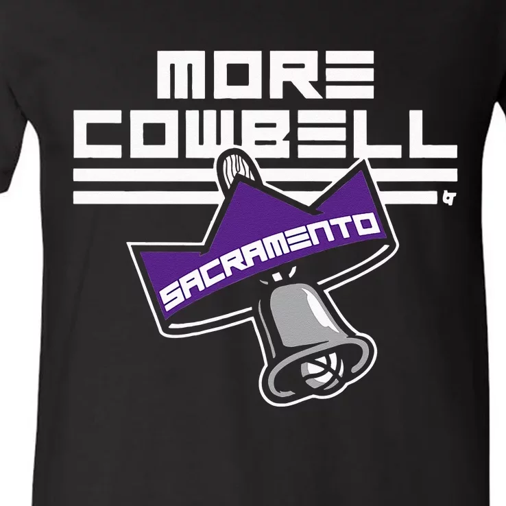 More Cowbell Sacramento Basketball V-Neck T-Shirt