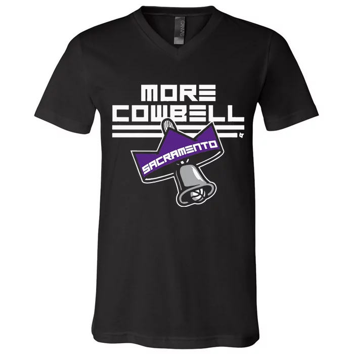 More Cowbell Sacramento Basketball V-Neck T-Shirt