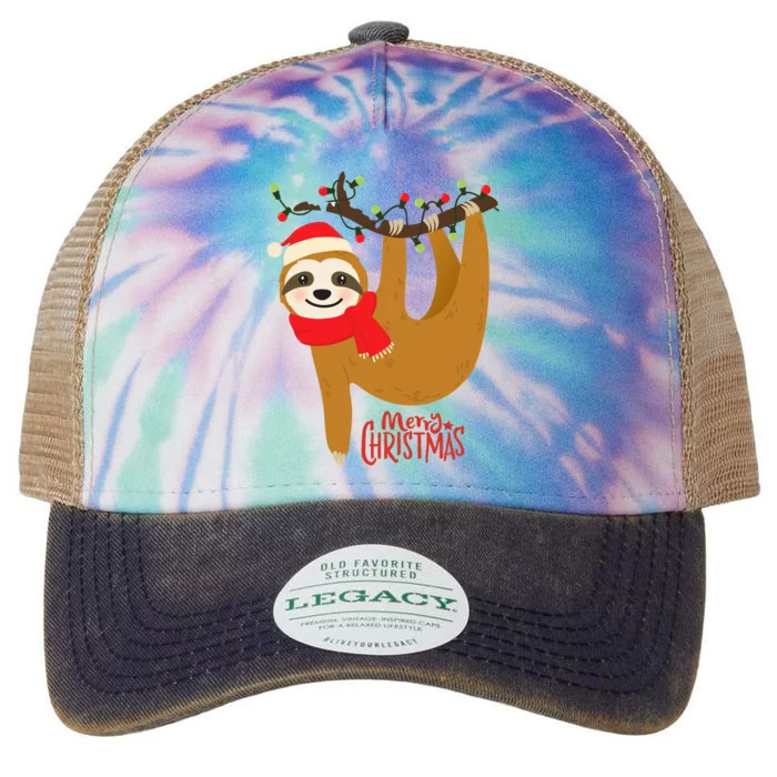 Merry Christmas Sloth Legacy Tie Dye Trucker Hat