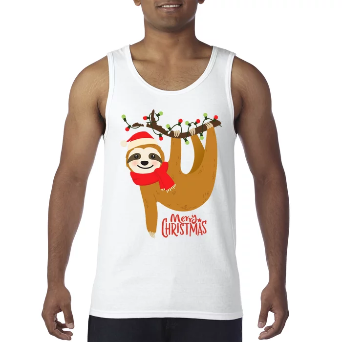 Merry Christmas Sloth Tank Top