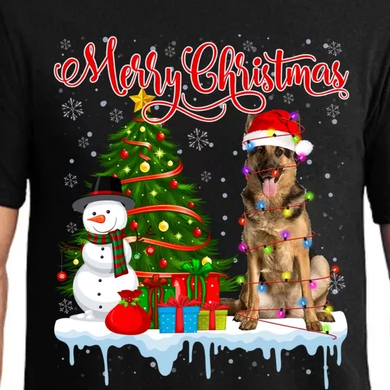 Merry Christmas Santa Ger Shepherd Dog Lover Xmas Pajama Gift Pajama Set