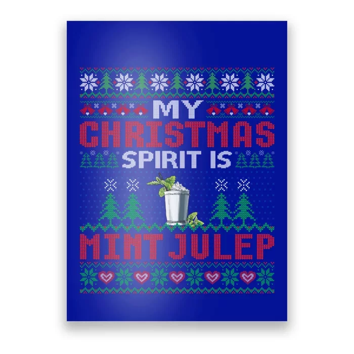 My Christmas Spirit Is Mint Julep Funny Cocktail Christmas Cute Gift Poster