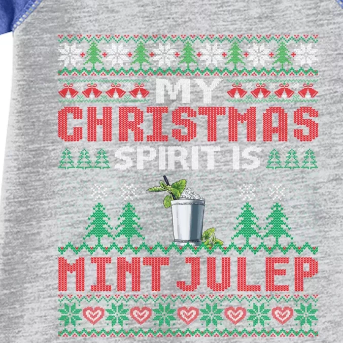 My Christmas Spirit Is Mint Julep Funny Cocktail Christmas Cute Gift Infant Baby Jersey Bodysuit