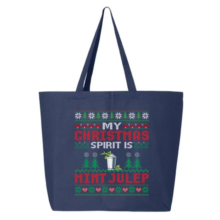 My Christmas Spirit Is Mint Julep Funny Cocktail Christmas Cute Gift 25L Jumbo Tote