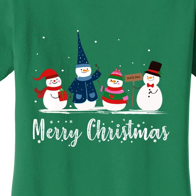 Merry Christmas Snowman Holiday Women Gift Xmas Women's T-Shirt