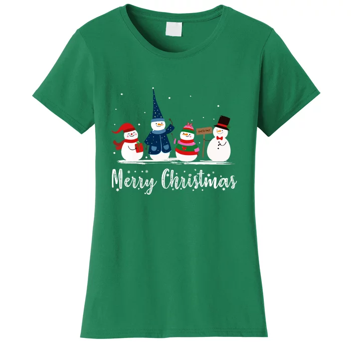 Merry Christmas Snowman Holiday Women Gift Xmas Women's T-Shirt