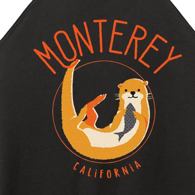 Monterey California Sea Otter Design Women’s Perfect Tri Rocker Tank