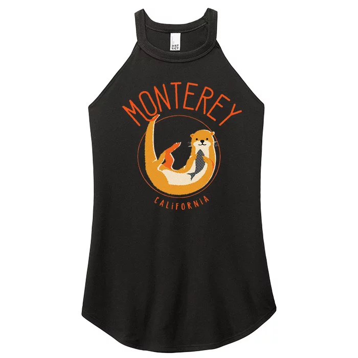 Monterey California Sea Otter Design Women’s Perfect Tri Rocker Tank