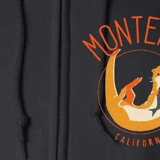 Monterey California Sea Otter Design Full Zip Hoodie