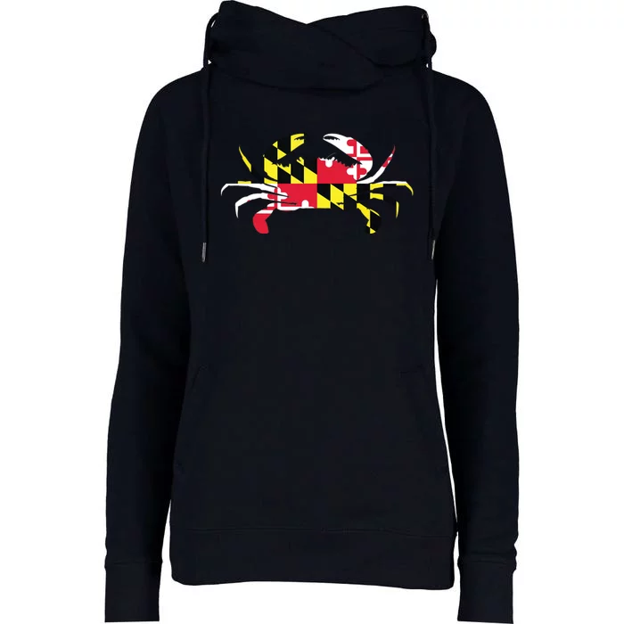 Maryland Crab State Pride Flag Womens Funnel Neck Pullover Hood