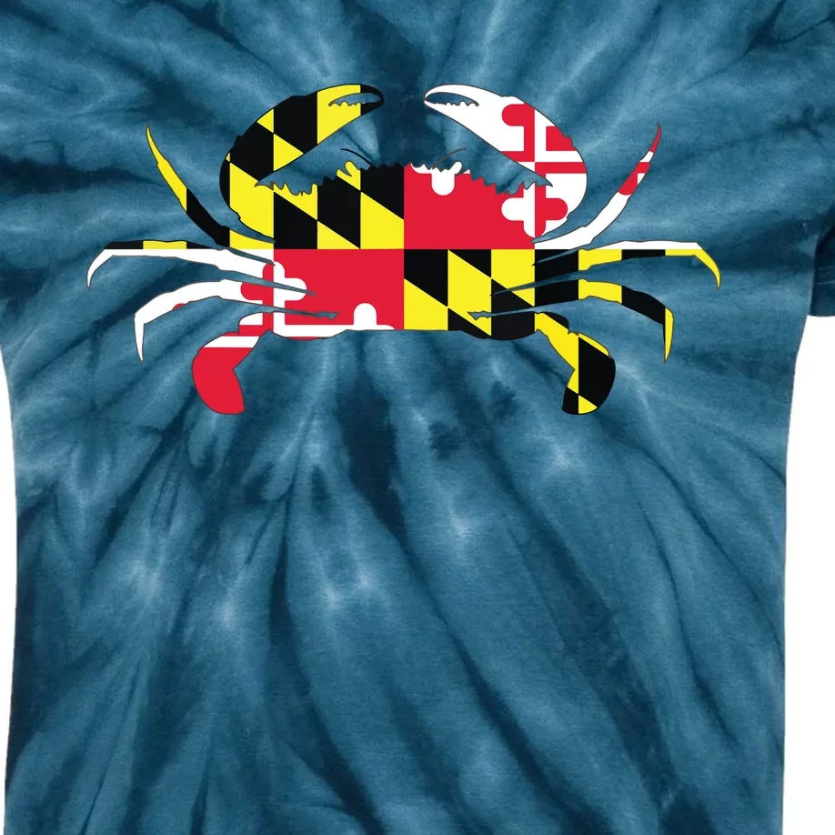 Maryland Crab State Pride Flag Kids Tie-Dye T-Shirt