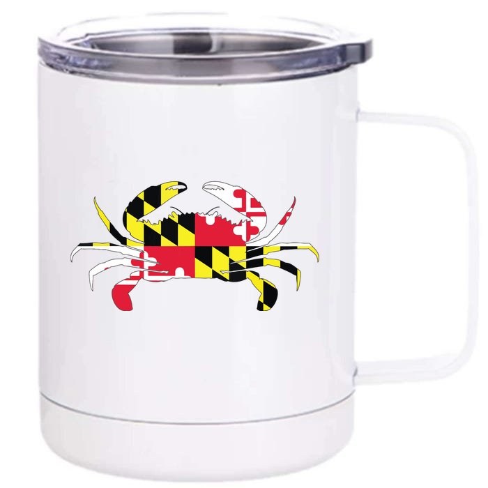 Maryland Crab State Pride Flag Front & Back 12oz Stainless Steel Tumbler Cup