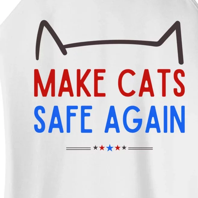 Make Cats Safe Again – Funny Cat Safety Awareness Women’s Perfect Tri Rocker Tank