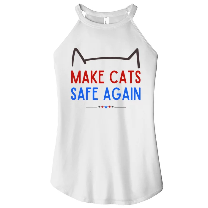 Make Cats Safe Again – Funny Cat Safety Awareness Women’s Perfect Tri Rocker Tank