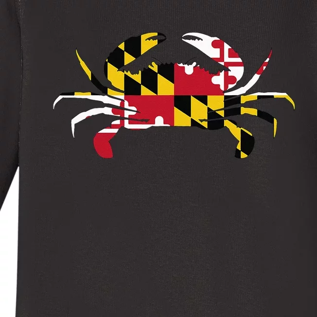 Maryland Crab State Pride Flag Baby Long Sleeve Bodysuit